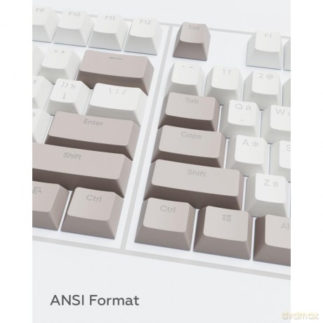 Dark Project KS-48 Keycaps PBT, ENG/RU/UA, Gray/White