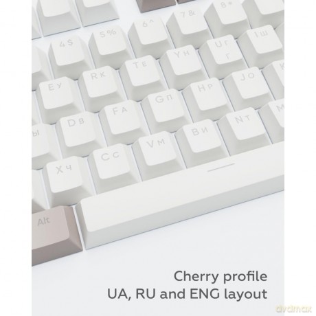 Dark Project KS-48 Keycaps PBT, ENG/RU/UA, Gray/White