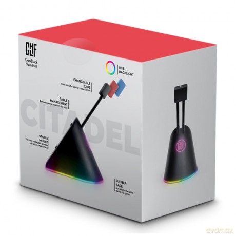 FragON - Citadel RGB Mouse Bungee with 3 colorful clips, Black