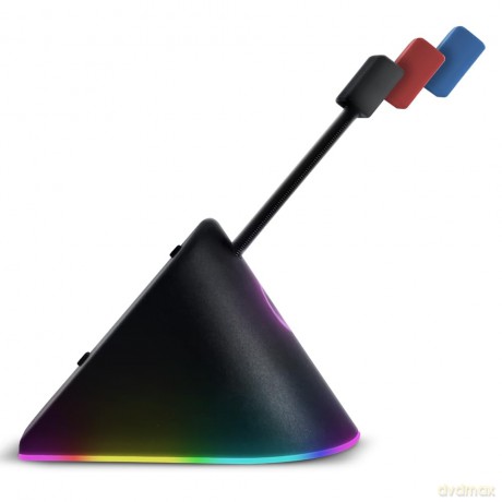 FragON - Citadel RGB Mouse Bungee with 3 colorful clips, Black