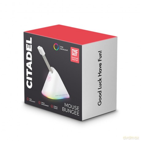 FragON - Citadel RGB Mouse Bungee with 8 colorful clips, White