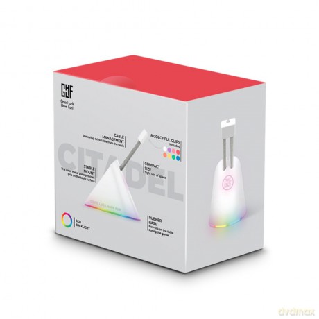 FragON - Citadel RGB Mouse Bungee with 8 colorful clips, White