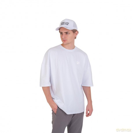 FragON - Holografic Logo Oversize T-shirt White, S/M