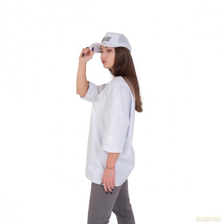 FragON - Holografic Logo Oversize T-shirt White, S/M