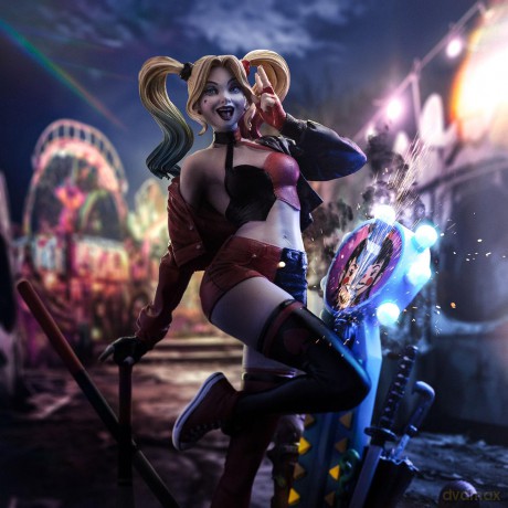 Iron Studios DC Comics - Harley Quinn Deluxe - Gotham City Sirens Statue Art Scale 1/10