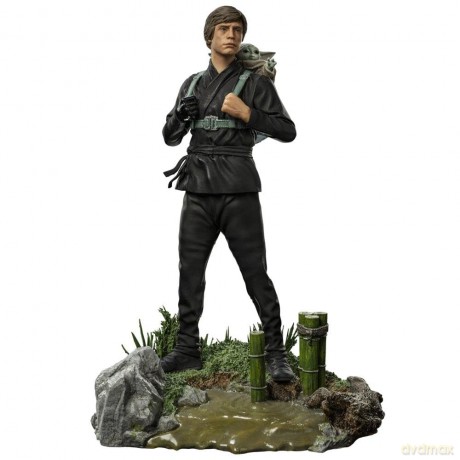 Iron Studios The Book of Boba Fett - Luke Skywalker and Grogu Training Statue Art Scale 1/10