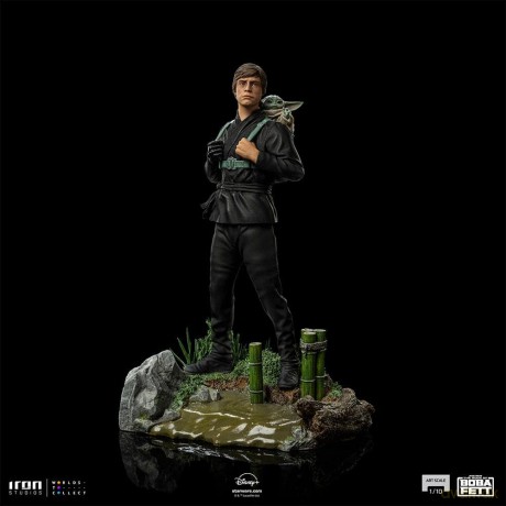 Iron Studios The Book of Boba Fett - Luke Skywalker and Grogu Training Statue Art Scale 1/10