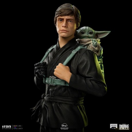 Iron Studios The Book of Boba Fett - Luke Skywalker and Grogu Training Statue Art Scale 1/10