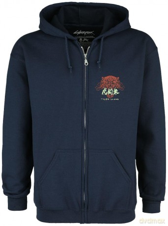 Jinx Cyberpunk 2077 - Tyger Claws For Lyfe Hoodie Navy, Zip - Up, S