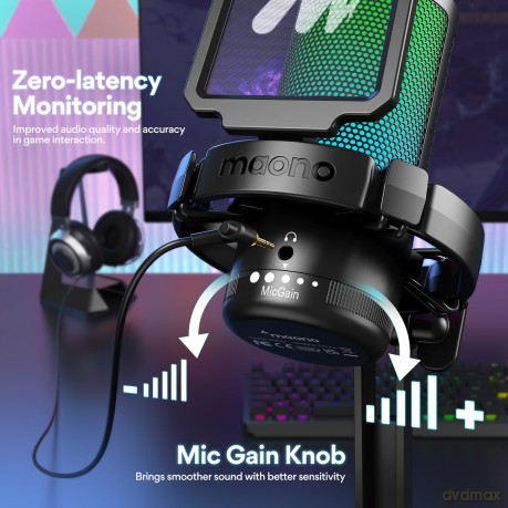 MAONO DGM20 GamerWave Condenser USB Gaming RGB Microphone