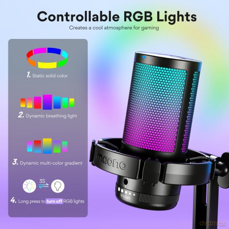 MAONO DGM20 GamerWave Condenser USB Gaming RGB Microphone