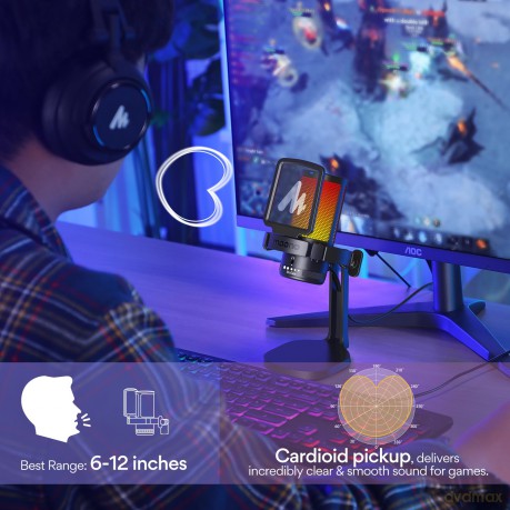 MAONO DGM20 GamerWave Condenser USB Gaming RGB Microphone
