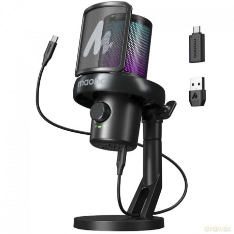 MAONO DM40 Pro Condenser RGB USB/Wireless AI Gaming Microphone, black