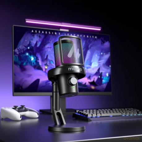 MAONO DM40 Pro Condenser RGB USB/Wireless AI Gaming Microphone, black