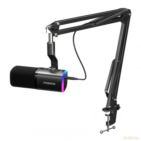 MAONO PD100XS Dynamic RGB USB/XLR Microphone with Arm Stand, black
