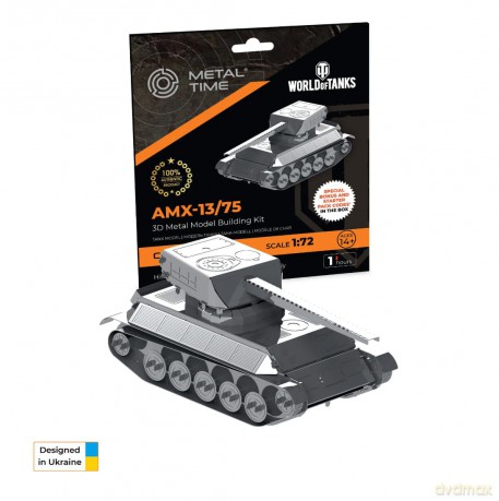 Metal Time | Amx-13/75 Model Constructor Kit, 56 parts | World Of Tanks