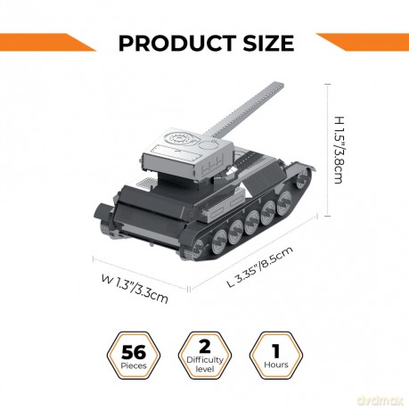Metal Time | Amx-13/75 Model Constructor Kit, 56 parts | World Of Tanks