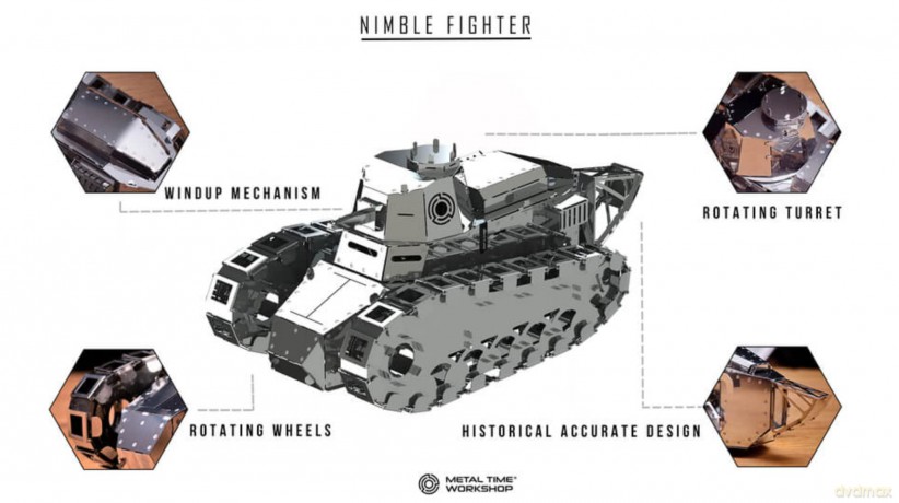 Metal Time | Nimble Fighter Mechanical model DIY kit of tank, 179 parts | World of Tanks