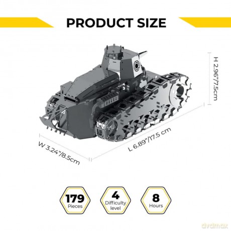 Metal Time | Nimble Fighter Mechanical model DIY kit of tank, 179 parts | World of Tanks