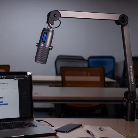 THRONMAX S1 CASTER Boom Arm Stand (Build-in USB-C 3 meters), Dark Gray