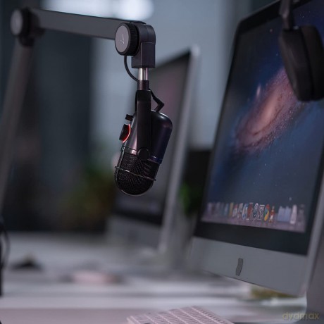 THRONMAX S1 CASTER Boom Arm Stand (Build-in USB-C 3 meters), Dark Gray