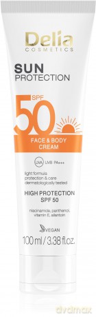 DELIA SUN PROTECT.Krem d/twarzy i ciała SPF50 100m