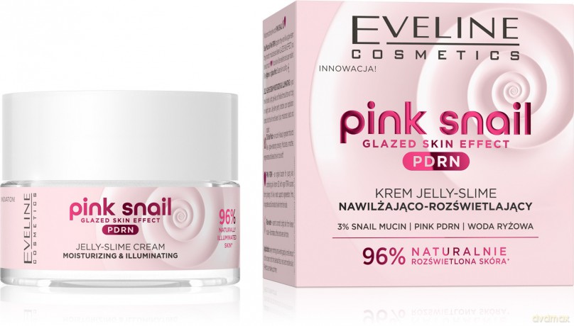 EVELINE Pink Snail Krem nawilżająco - rozświetlający Jelly Slime 50 ml