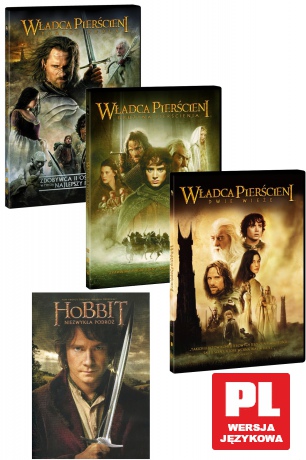 Władca Pierścieni Trylogia: Drużyna Pierścienia / Dwie Wieże / Powrót Króla / Hobbit (slim) Pakiet [4DVD]