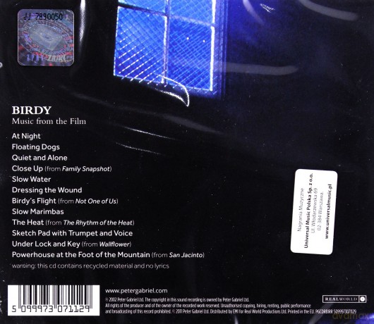 Birdy soundtrack (Ptasiek) (Peter Gabriel) [CD]