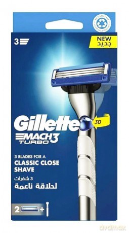 GILLETTE Mach3 Turbo Maszynka do golenia dla mężczyzn + 2 wkłady