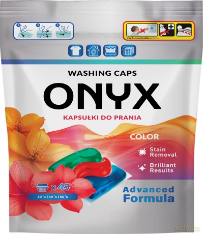 ONYX Kapsułki do prania 45 prań 3w1 Kolor