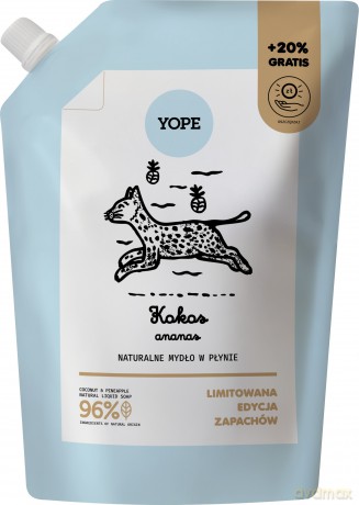 YOPE Naturalne mydło w płynie zapas Kokos i Ananas 600 ml