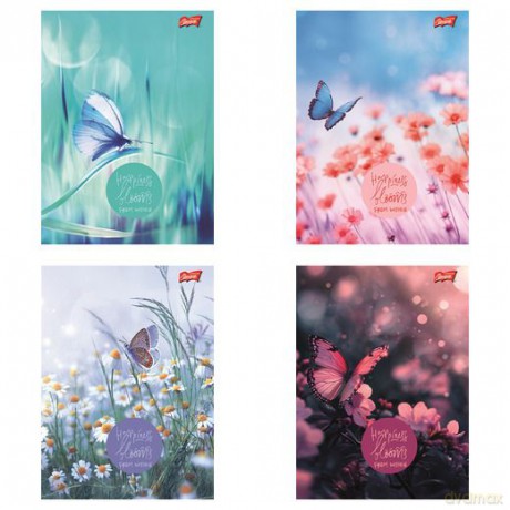 Paczka Zeszyt A5 96k.krata okładka laminowana Butterfly Meadow mix 10 sztuk