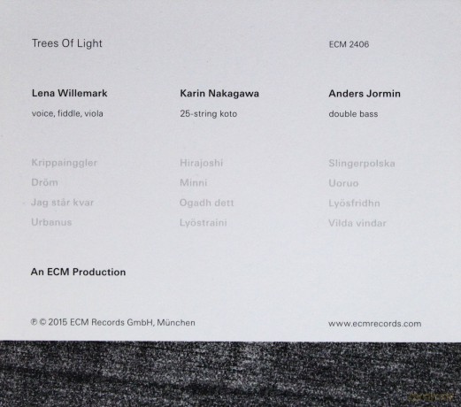 Anders Jormin: Trees Of Light [CD]