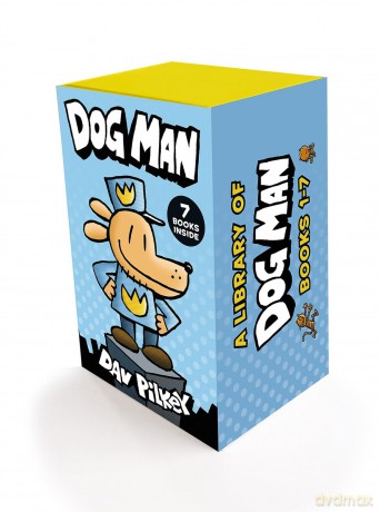 A Library of Dog Man (books 1-7 in the blockbuster bestselling series that kids adore!) - Dav Pilkey [KSIĄŻKA]