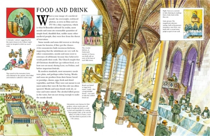 A Medieval Monastery: Spectacular Visual Guides - Fiona Macdonald [KSIĄŻKA]