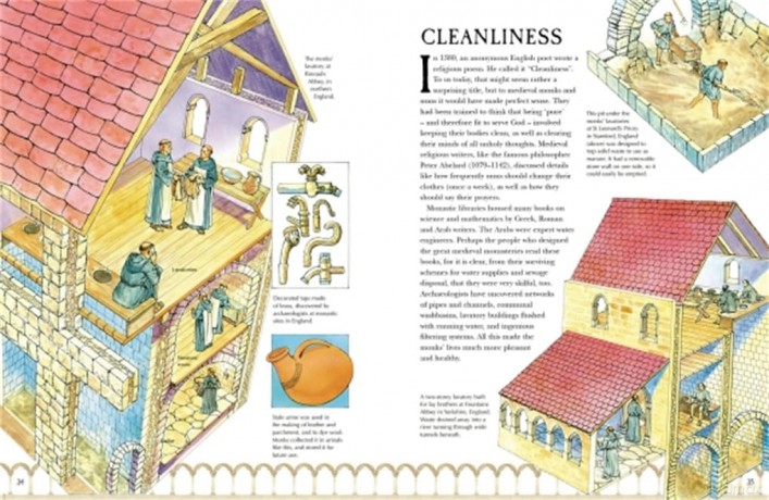 A Medieval Monastery: Spectacular Visual Guides - Fiona Macdonald [KSIĄŻKA]