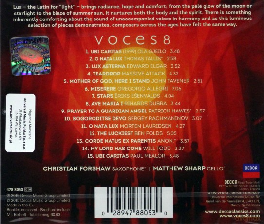 Voces 8: Lux [CD]