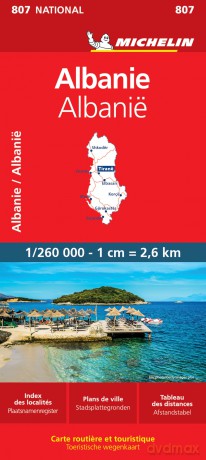 Albania - Michelin National Map 807: wegenkaart - Michelin [KSIĄŻKA]