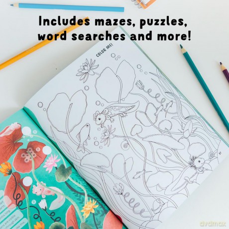 Amazing Axolotls: An Activity Book for Kids with Colouring, Mazes, Crosswords, and More - Little Bigfoot [KSIĄŻKA]