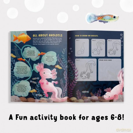 Amazing Axolotls: An Activity Book for Kids with Colouring, Mazes, Crosswords, and More - Little Bigfoot [KSIĄŻKA]
