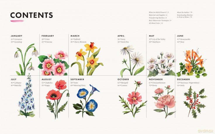 Birth Flowers in Watercolor: A Creative Guide to Painting Personal Floral Art for Every Month - Includes Watercolor Pad with Sketches-No Drawing Required! - Kirsten Van Leuven [KSIĄŻKA]