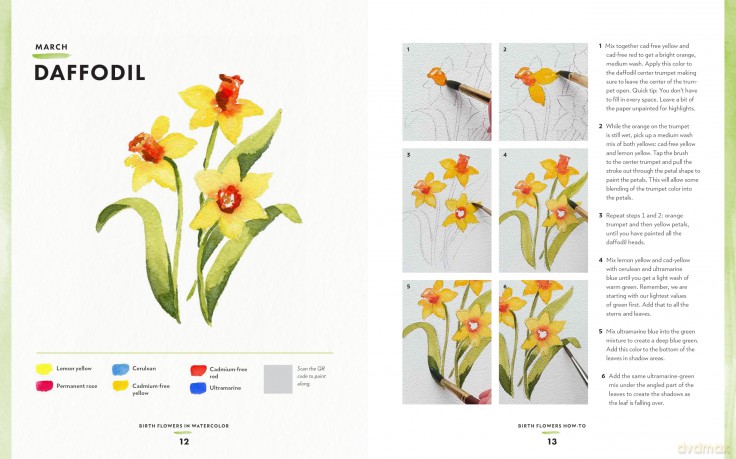 Birth Flowers in Watercolor: A Creative Guide to Painting Personal Floral Art for Every Month - Includes Watercolor Pad with Sketches-No Drawing Required! - Kirsten Van Leuven [KSIĄŻKA]