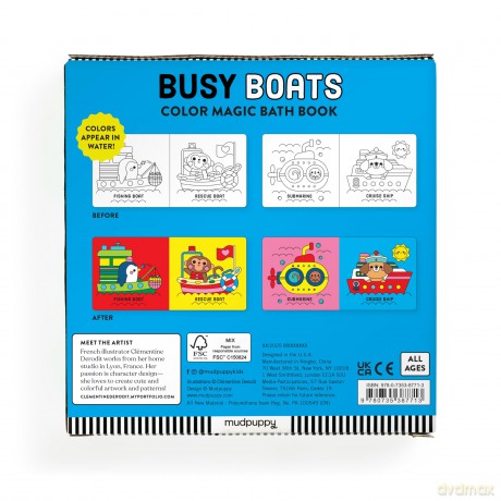 Busy Boats Color Magic Bath Book - Clementine Derodit [KSIĄŻKA]