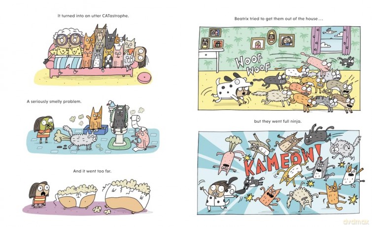 Cats on Cats on Cats: A brilliantly funny, quirky and heartwarming graphic-novel style picture book - Maddie Frost [KSIĄŻKA]