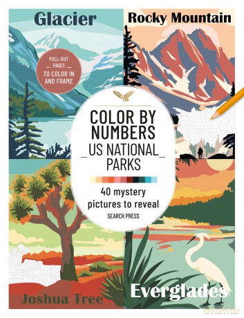 Color by Numbers: US National Parks: 40 mystery pictures to reveal - Search Press [KSIĄŻKA]