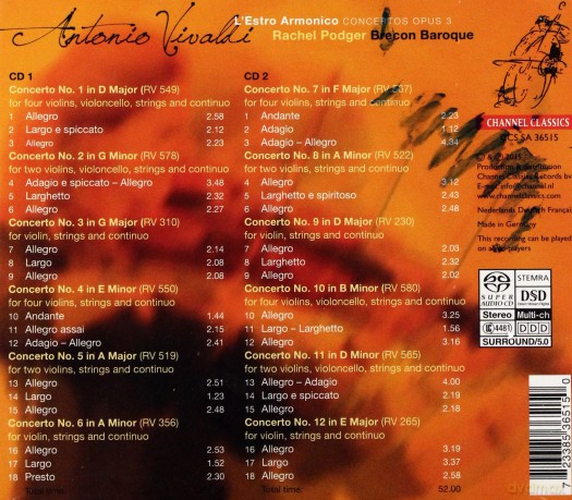 Rachel Podger: L'Estro Armonico (Sacd, plays on all cd players) [2SACD]