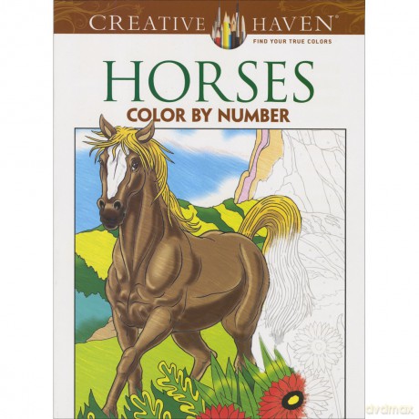 Creative Haven Horses Color by Number Coloring Book - eorge Toufexis [KSIĄŻKA]
