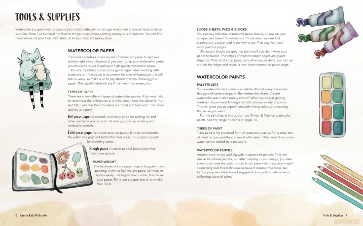 Creepy Cute Watercolor: Learn to Paint Hauntingly Adorable Oddities-Includes Watercolor Paper with Ready-to-Paint Sketches-No Drawing Required! - Stephanie Bayles [KSIĄŻKA]