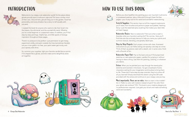 Creepy Cute Watercolor: Learn to Paint Hauntingly Adorable Oddities-Includes Watercolor Paper with Ready-to-Paint Sketches-No Drawing Required! - Stephanie Bayles [KSIĄŻKA]